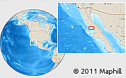 Shaded Relief Location Map of the area around 28° 47' 8" N, 114° 40' 30" W