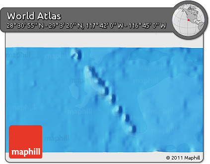 Political 3D Map of the Area around 28° 47' 8" N, 117° 13' 29" W