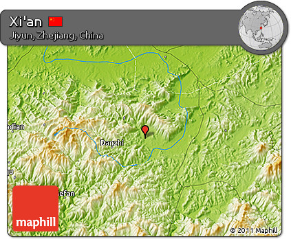 Physical 3D Map of Xi'an