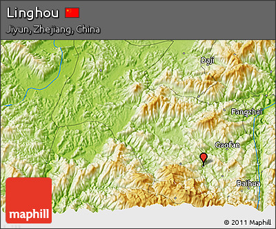 Physical 3D Map of Linghou