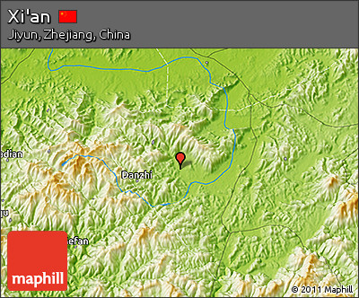 Physical 3D Map of Xi'an
