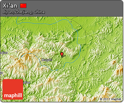 Physical 3D Map of Xi'an