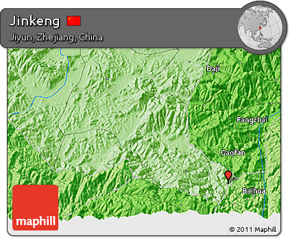 Political 3D Map of Jinkeng