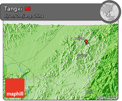 Political 3D Map of Tangxi