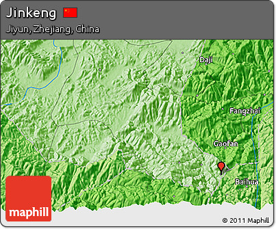 Political 3D Map of Jinkeng