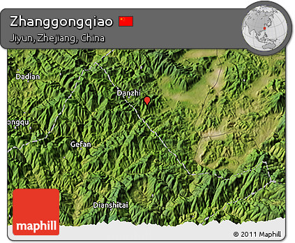 Satellite 3D Map of Zhanggongqiao