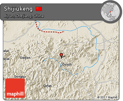 Shaded Relief 3D Map of Shijiukeng