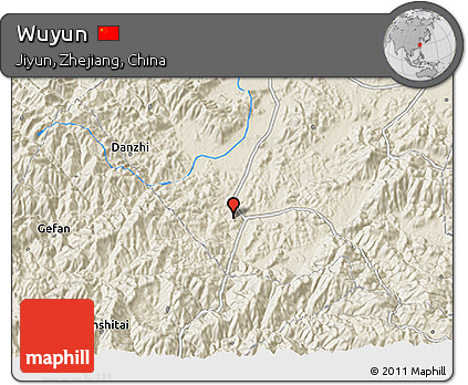 Shaded Relief 3D Map of Wuyun