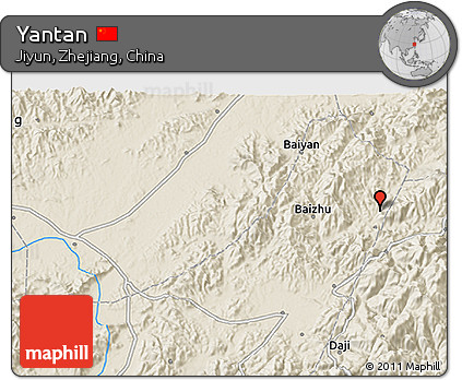 Shaded Relief 3D Map of Yantan
