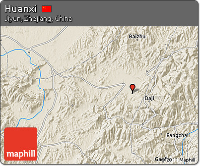 Shaded Relief 3D Map of Huanxi