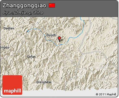 Shaded Relief 3D Map of Zhanggongqiao