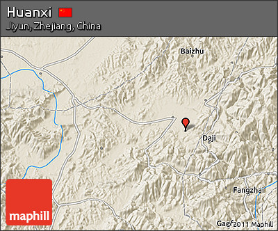 Shaded Relief 3D Map of Huanxi