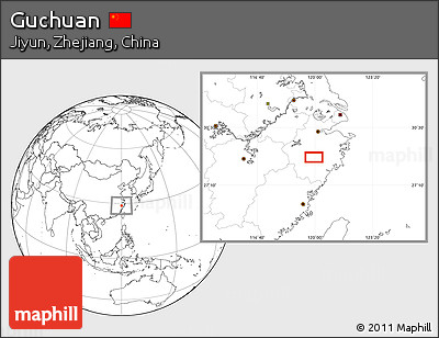 Blank Location Map of Guchuan