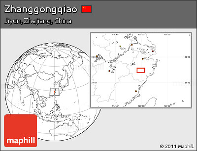 Blank Location Map of Zhanggongqiao