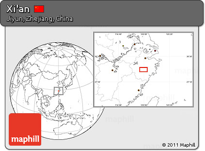 Blank Location Map of Xi'an