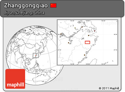Blank Location Map of Zhanggongqiao
