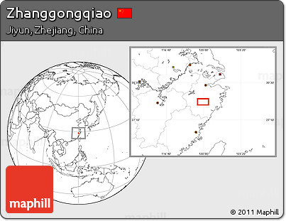Blank Location Map of Zhanggongqiao