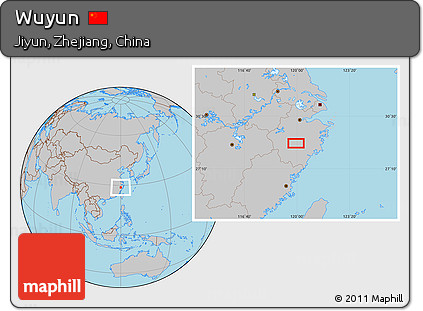 Gray Location Map of Wuyun