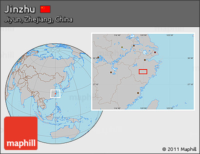 Gray Location Map of Jinzhu