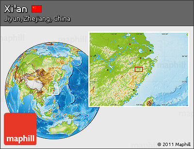 Physical Location Map of Xi'an
