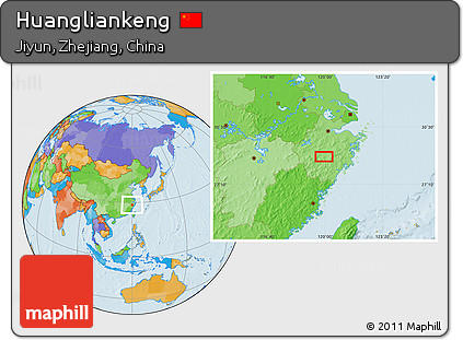 Political Location Map of Huangliankeng