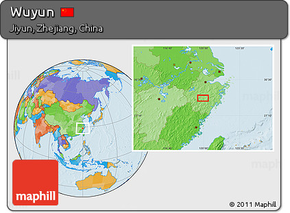 Political Location Map of Wuyun