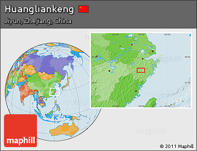 Political Location Map of Huangliankeng