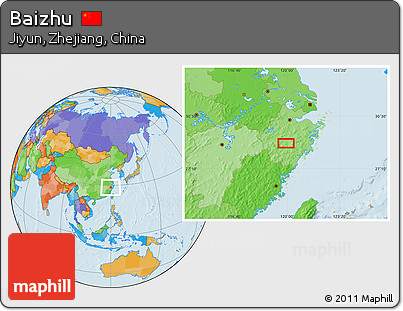 Political Location Map of Baizhu