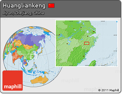 Political Location Map of Huangliankeng
