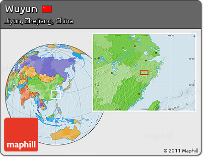 Political Location Map of Wuyun