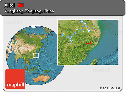 Satellite Location Map of Xixi