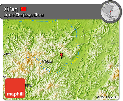 Physical Map of Xi'an