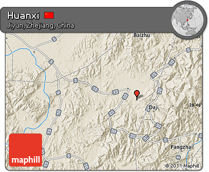 Shaded Relief Map of Huanxi