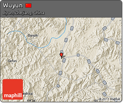 Shaded Relief Map of Wuyun