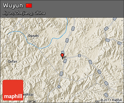 Shaded Relief Map of Wuyun
