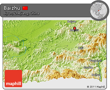 Physical Panoramic Map of Baizhu