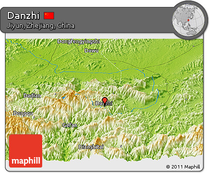 Physical Panoramic Map of Danzhi