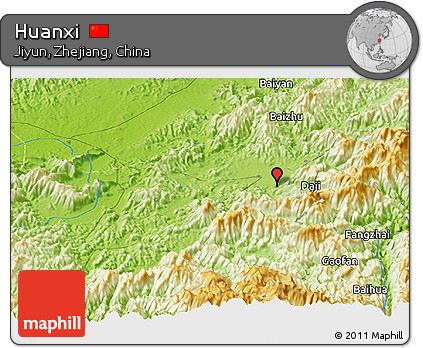 Physical Panoramic Map of Huanxi