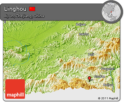Physical Panoramic Map of Linghou