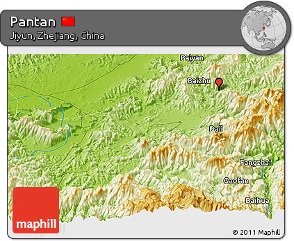 Physical Panoramic Map of Pantan