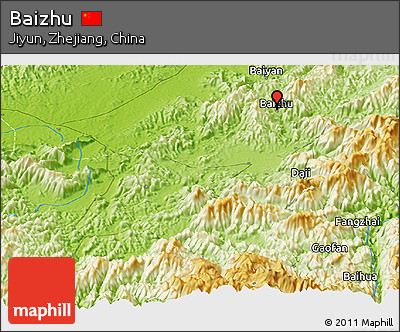 Physical Panoramic Map of Baizhu