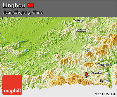 Physical Panoramic Map of Linghou