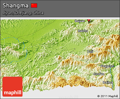 Physical Panoramic Map of Shangma