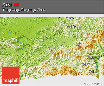 Physical Panoramic Map of Xixi