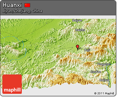 Physical Panoramic Map of Huanxi