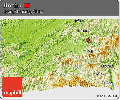 Physical Panoramic Map of Jinzhu