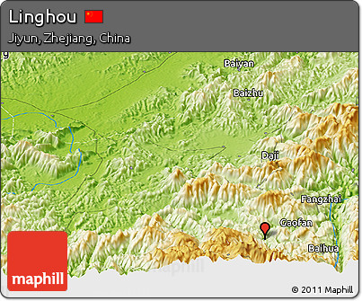 Physical Panoramic Map of Linghou