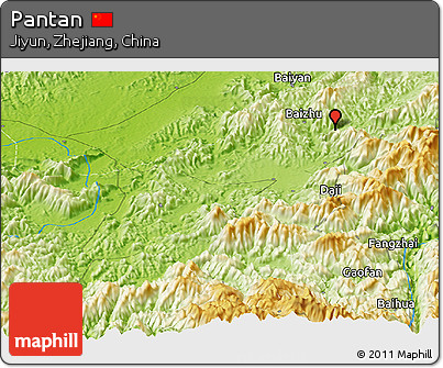 Physical Panoramic Map of Pantan
