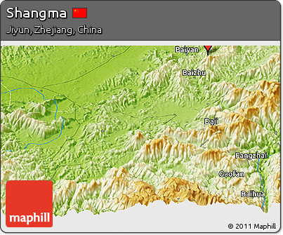 Physical Panoramic Map of Shangma
