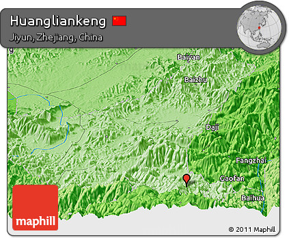 Political Panoramic Map of Huangliankeng